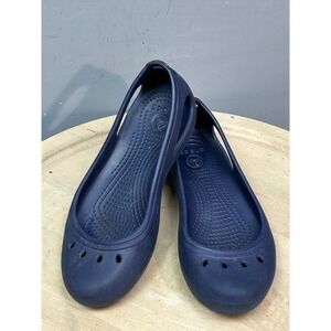 Crocs Ballet Flats Women's Size 6 Shoes Navy Blue Casual Comfort Slip On